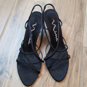 Nina Black Strappy Heels